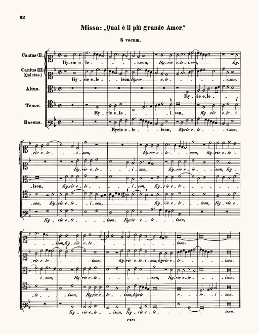 First page of Missa Qual è il più grande amor