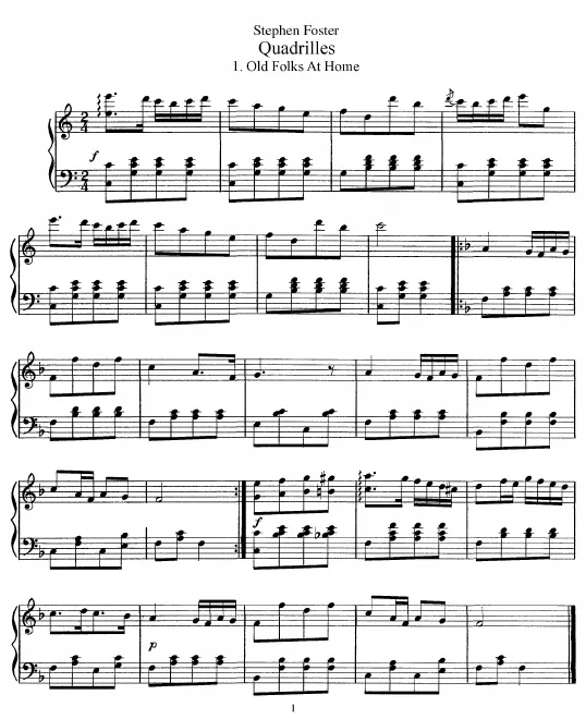 First page of Quadrilles