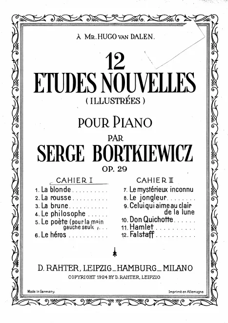 First page of 12 Etudes nouvelles