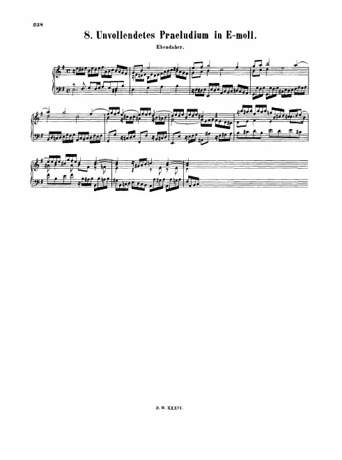 9. Præludium in , BWV 932 (Incomplete)