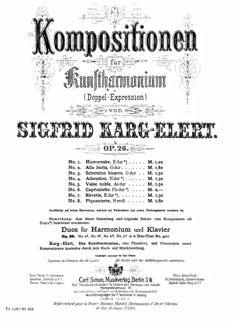 First page of Kompositionen für Kunstharmonium