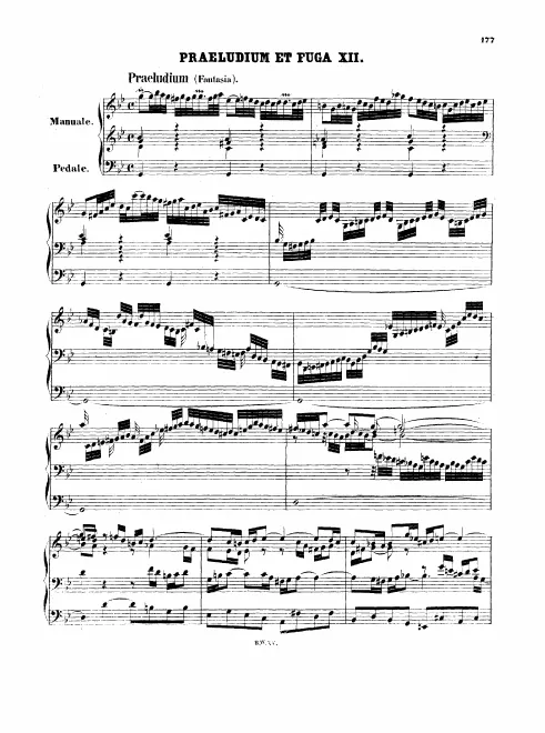First page of Prelude (Fantasia) and Fugue in G minor