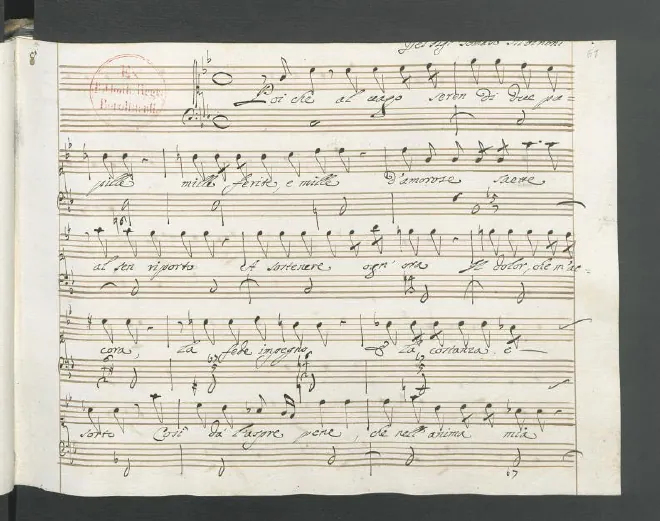 First page of Poiché al vago seren di due pupille