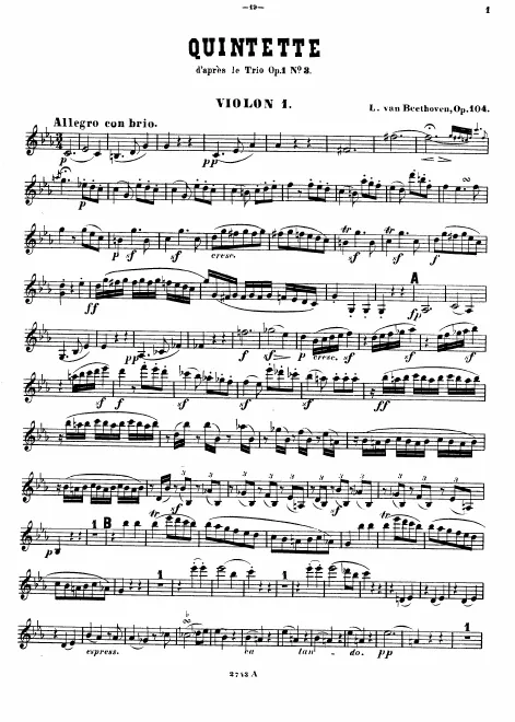 First page of String Quintet No.3
