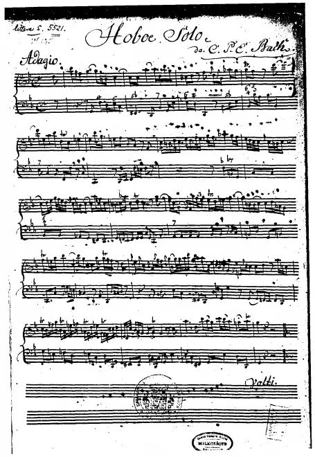 First page of Oboe Sonata