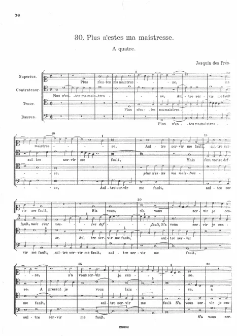 First page of Plus n'estes ma maistresse