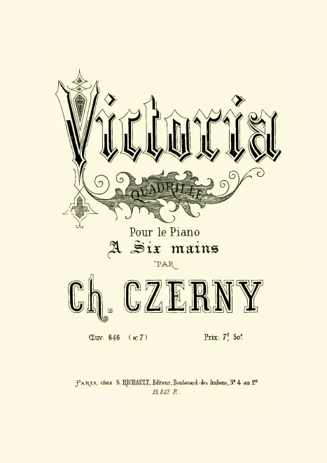 First page of Victoria quadrille pour le piano à six mains