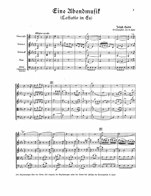 First page of Divertimento in E-flat major