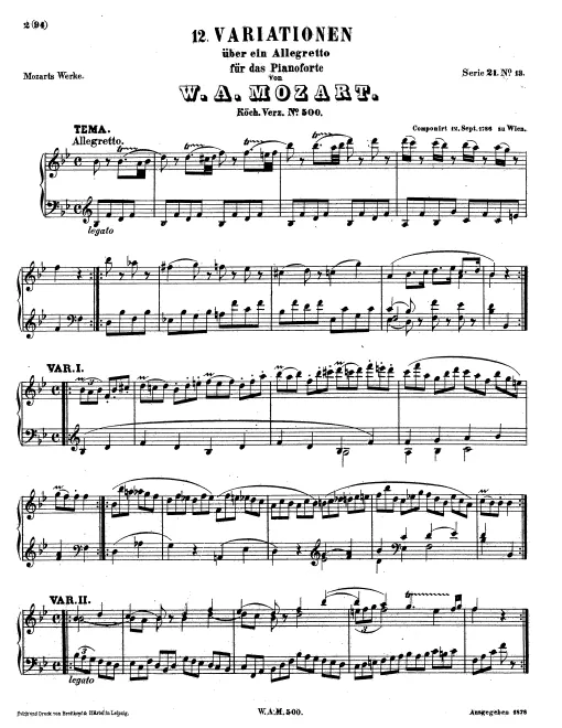 First page of 12 Variations