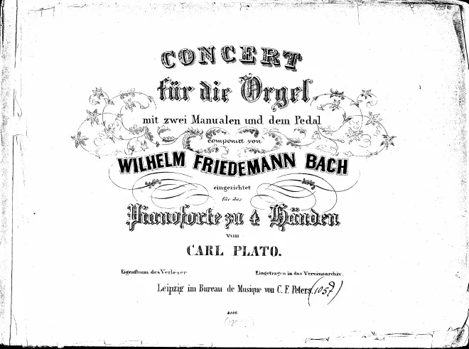 First page of Organ Concerto in D minor