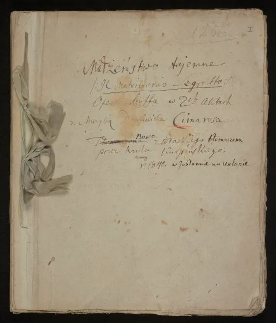 First page of Il matrimonio segreto
