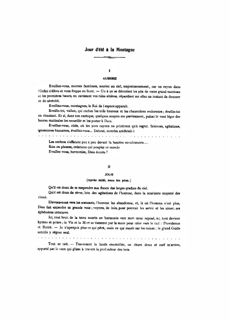 First page of Jour d'été à la montagne