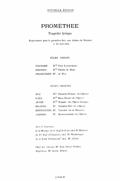 First page of Prométhée
