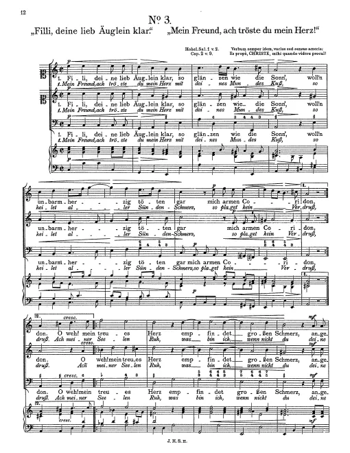 First page of Filli, deine lieb Äuglein klar