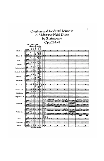 First page of Musik zu Ein Sommernachtstraum