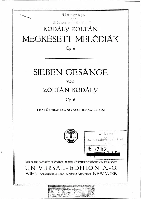 First page of Megkésett melódiák