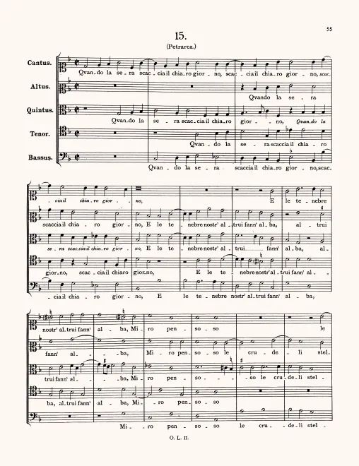 First page of Quando la sera scaccia il chiaro giorno