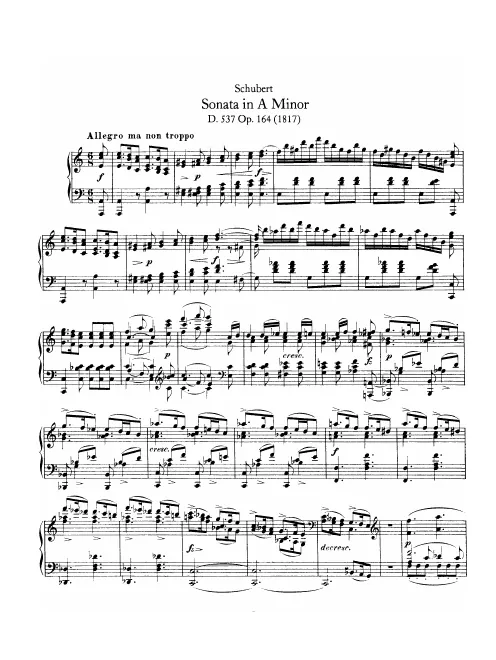 First page of Piano Sonata in A minor