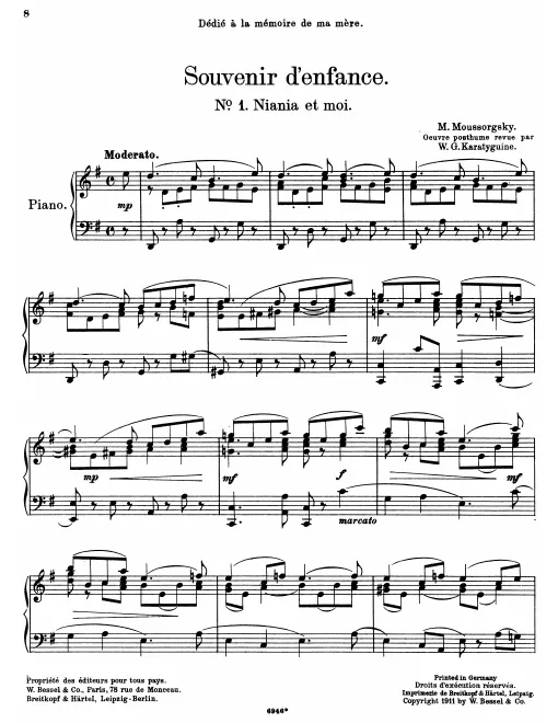 First page of From Memories of Childhood