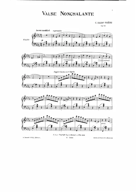 First page of Valse Nonchalante