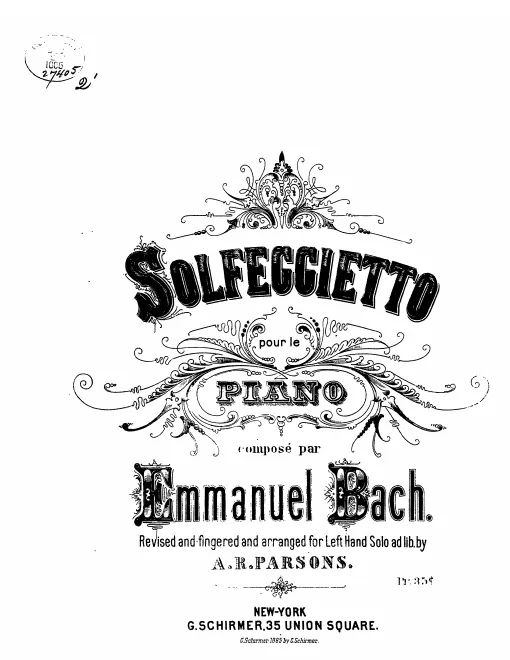 First page of Solfeggietto in C minor