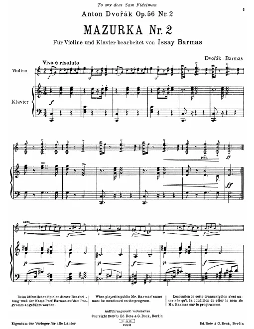 First page of 6 Mazurkas
