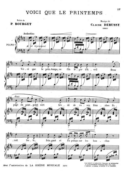 First page of Voici que le printemps