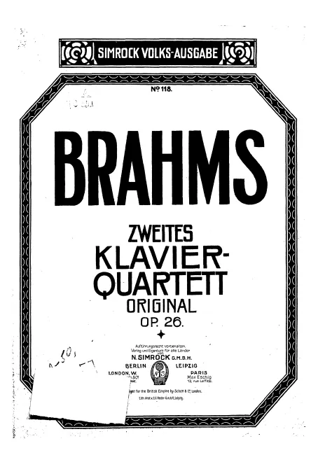 First page of Piano Quartet No.2
