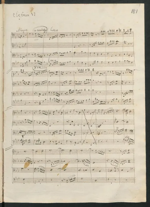 First page of String Symphony No.6 in E-flat major