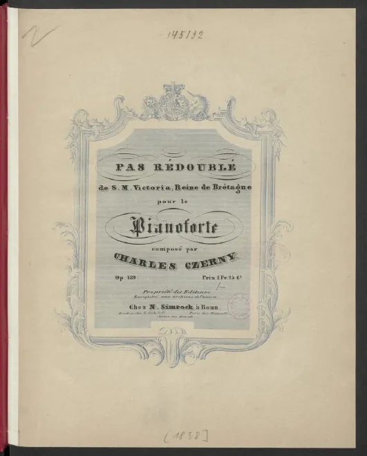 First page of Pas rédoublé de S. M. Victoria, Reine de Brétagne pour le pianoforte