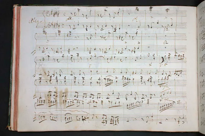 First page of Allegro for Piano Four-Hands in E major
