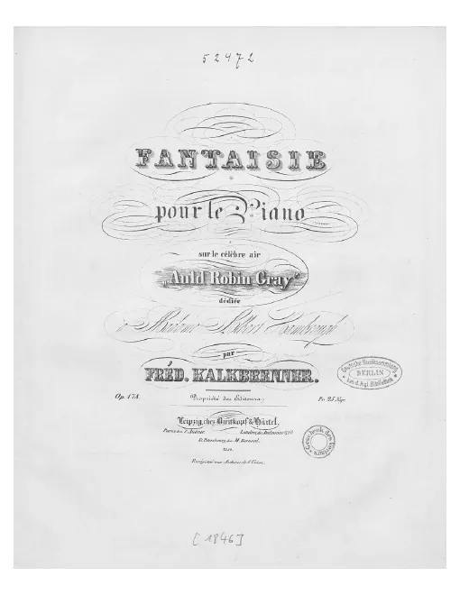 First page of Fantaisie pour le Piano sur le célèbre air Auld Robin Gray