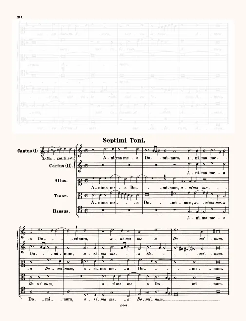 First page of Magnificat septimi toni