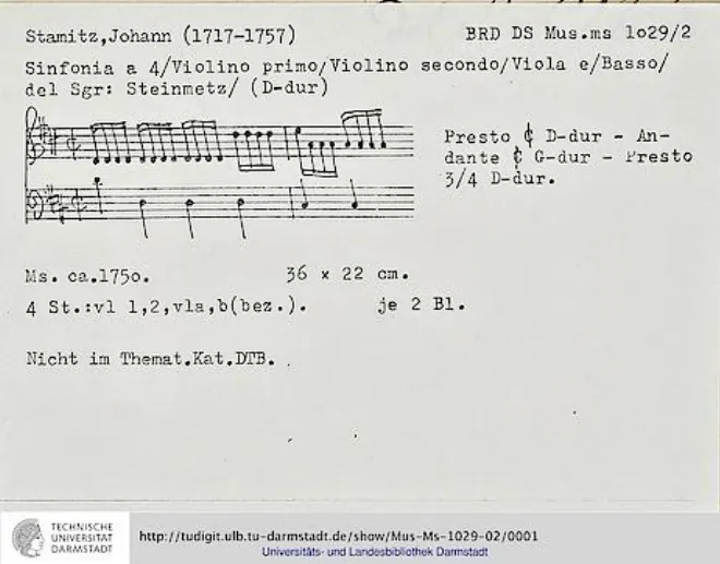 First page of Sinfonia in D major