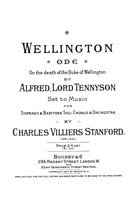 First page of Ode to Wellington