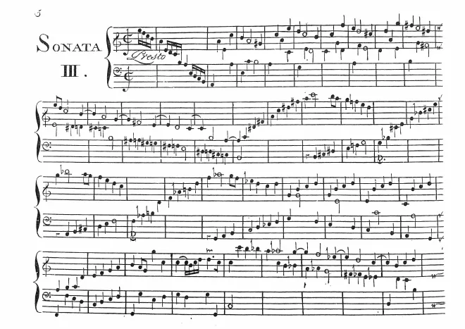First page of Keyboard Sonata in A minor
