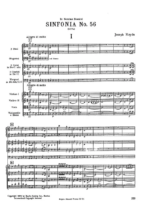 First page of Symphony No.56 in C major