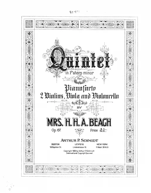 First page of Piano Quintet