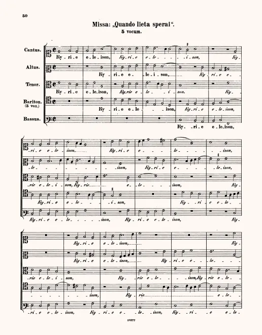 First page of Missa Quando lieta sperai