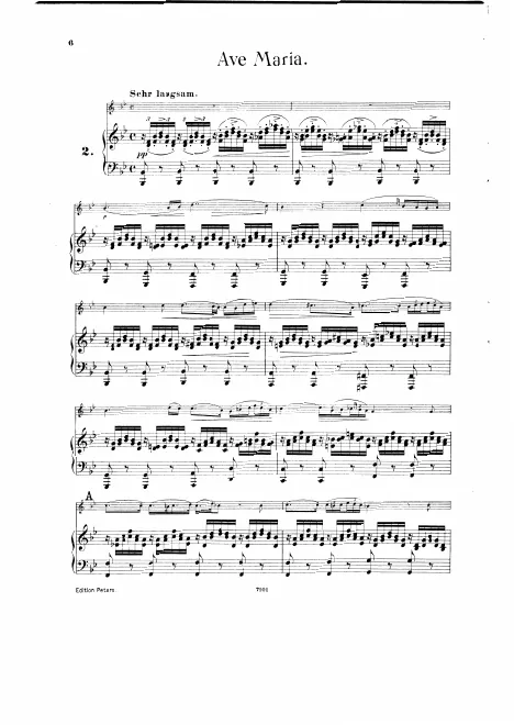 First page of Ave Maria