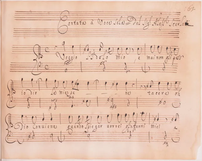 First page of Veggio l'idolo mio
