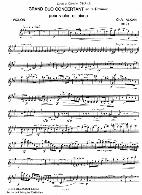 First page of Grand duo concertant