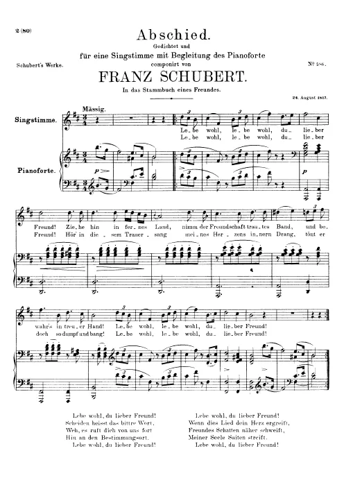 First page of Abschied