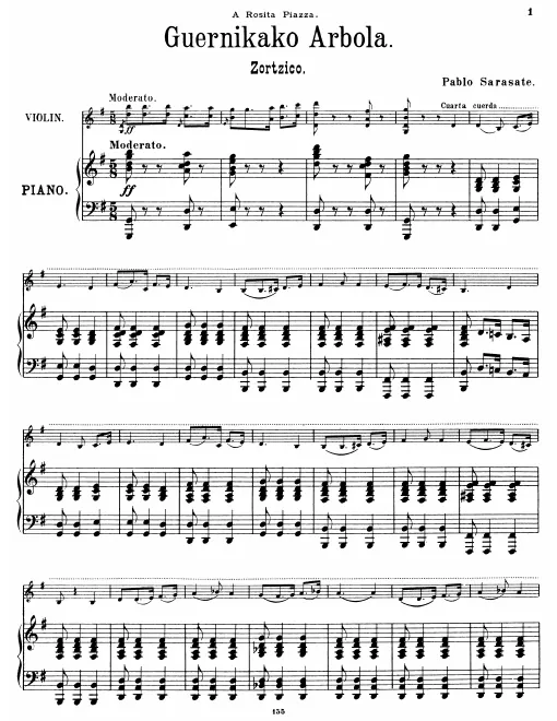 First page of Zortzico de Iparraguirre
