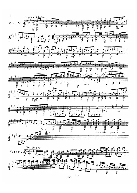 First page of 8 Variations for Guitar
