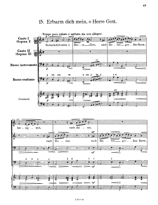 First page of Erbarm dich mein, o Herre Gott