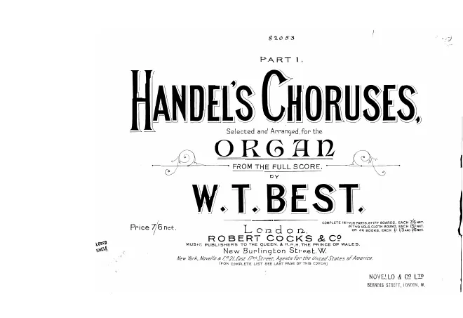 First page of Handel's Choruses for the Organ