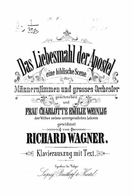 First page of Das Liebesmahl der Apostel