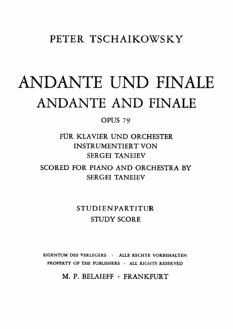 First page of Andante and Finale