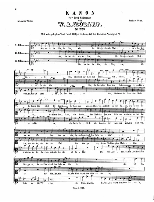 First page of Canon for 3 Voices